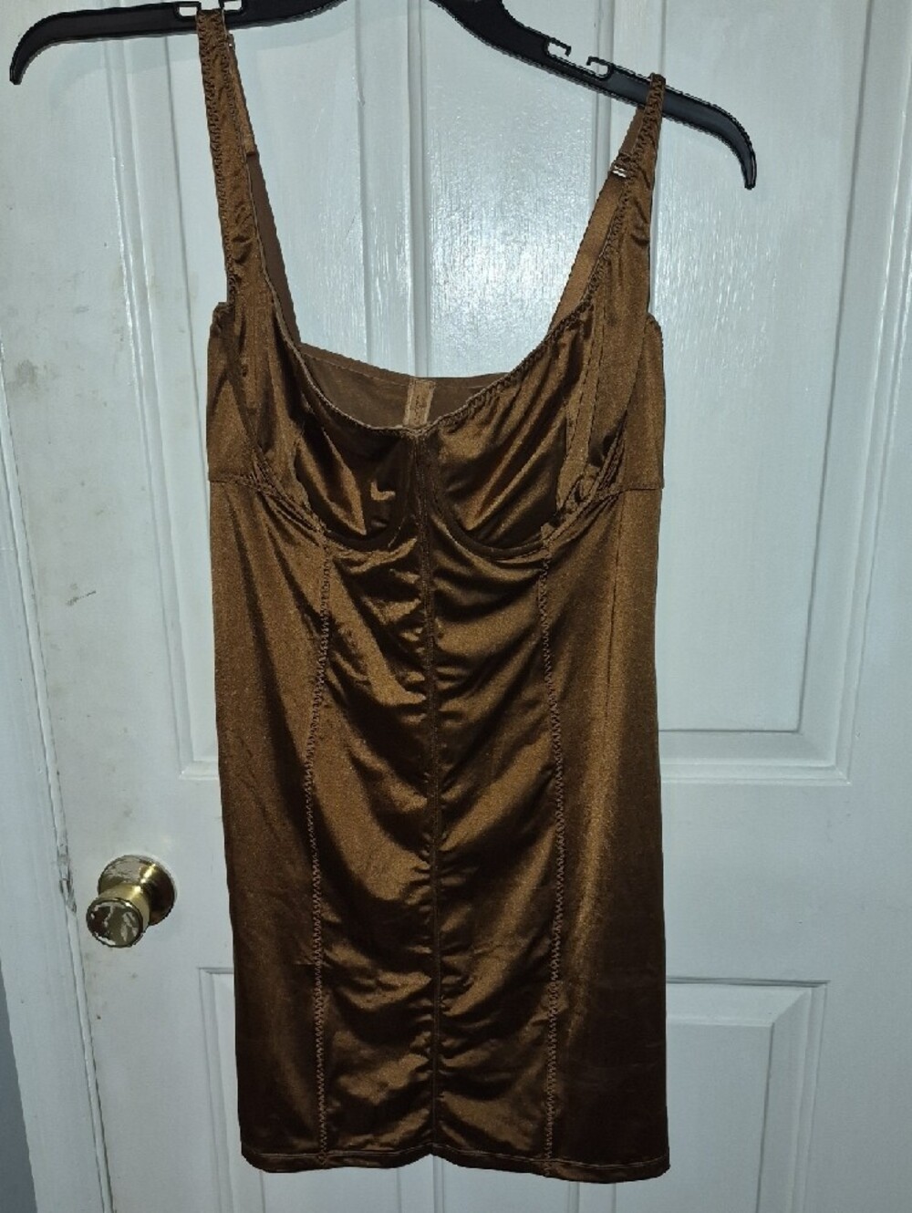 Skims 4x Corset Slip Dress in Bronze - Picture 2 of 4